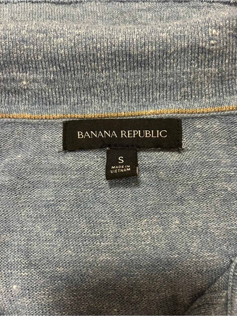 Banana Republic Heather Blue Sweater Short-Sleeve Polo